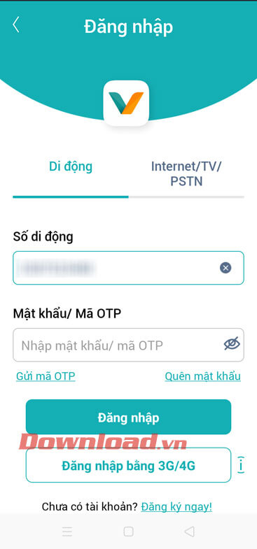 Đăng nhập tài khoản My Viettel