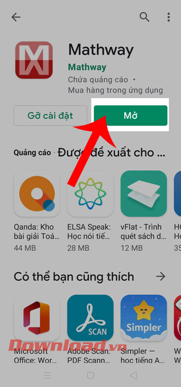 Nhấn vào nút Mở