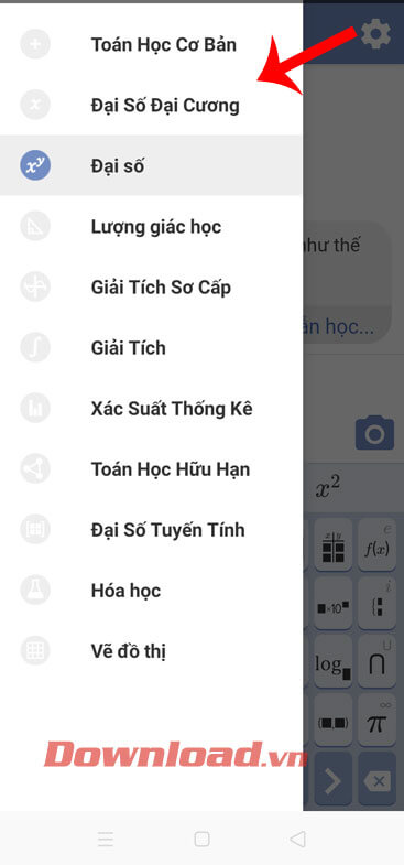 Chọn thể loại phép toán