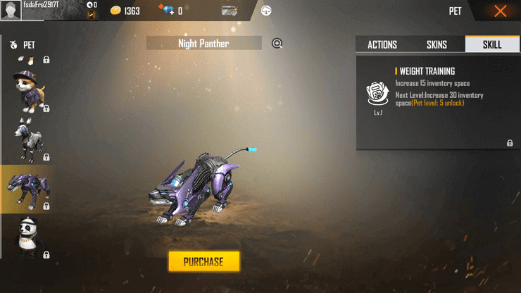 Thú cưng Free Fire Night Panther