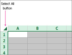 Chọn tất cả dữ liệu trong Microsoft Excel