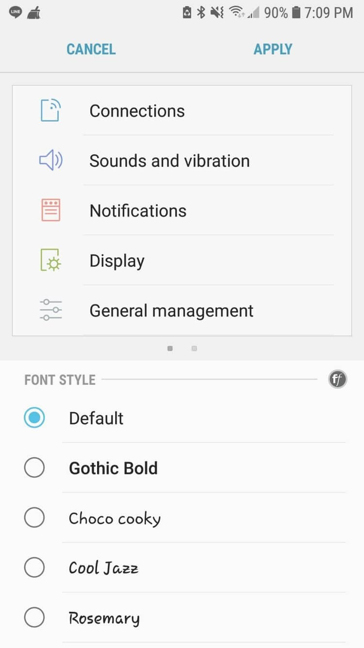 Đổi font Android trên Samsung Galaxy