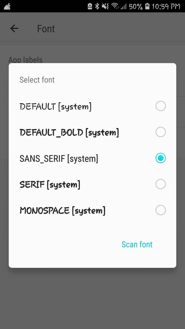 Kiểu font trên GO Launcher