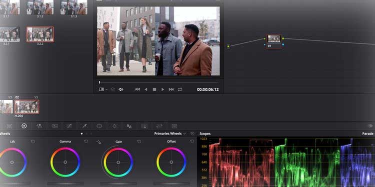 Bảng công việc trong DaVinci Resolve