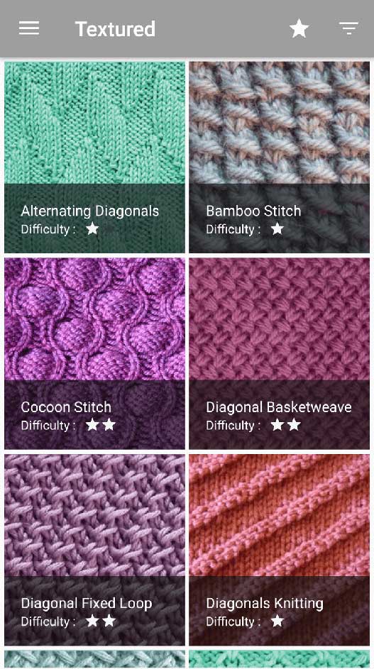 Ứng dụng Knitting Stitches