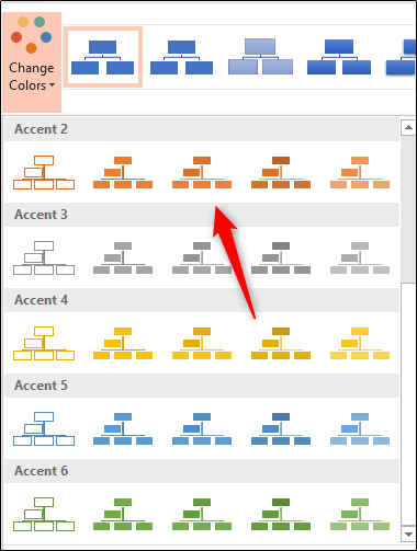 Chọn màu cho sơ đồ phả hệ trong PowerPoint