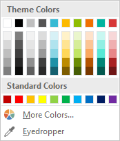 Menu màu sắc của PowerPoint