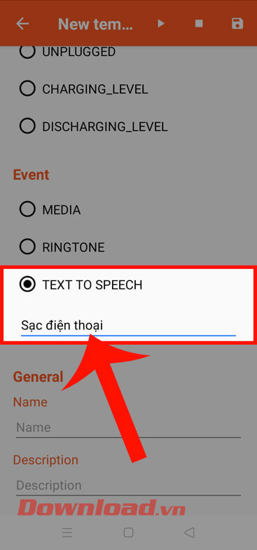 Nhấn vào mục Text to speech