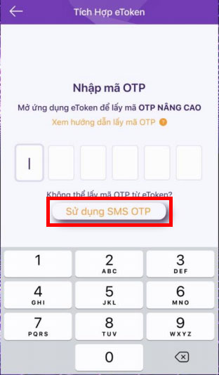 Sử dụng SMS OTP