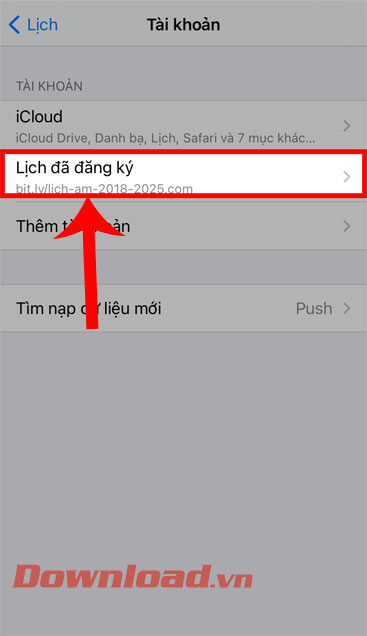 <p><strong>Bước 10:</strong> Nếu như, muốn xóa lịch âm trên iPhone, thì quay lại mục <strong>Lịch</strong>