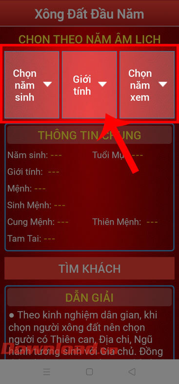 Nhập thông tin về gia chủ