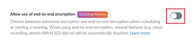 Kích hoạt mã hóa đầu cuối trên Zoom