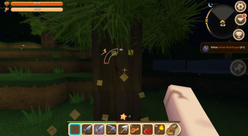 Chặt cây lấy gỗ trong Mini World
