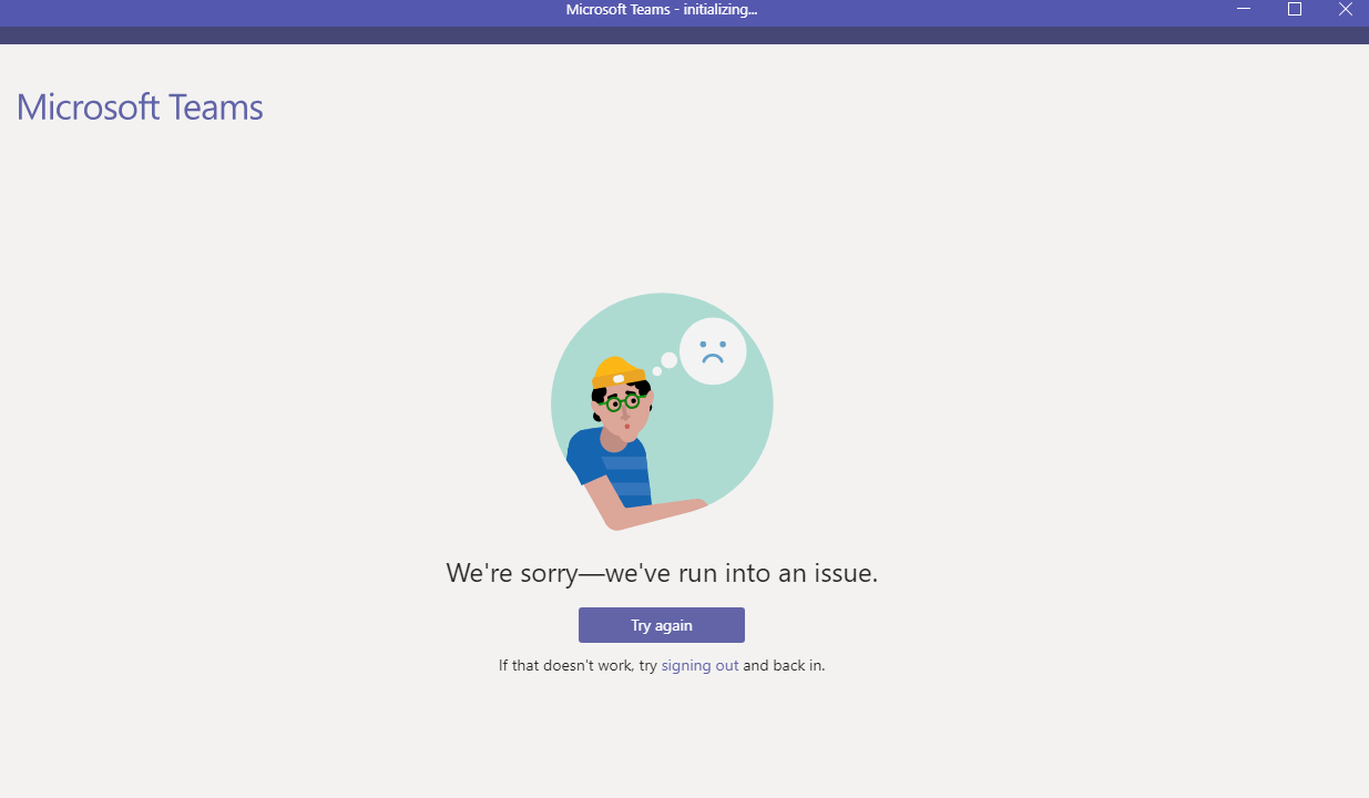 Lỗi đăng nhập Microsoft Teams