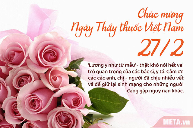 Đây là một thiệp chúc mừng đặc biệt dành cho ngày 27/2, ngày Thầy thuốc Việt Nam. Hình ảnh trên thiệp sẽ khiến bạn có thêm niềm vui và người nhận sẽ cảm thấy cảm động với lời chúc tốt đẹp của bạn.
