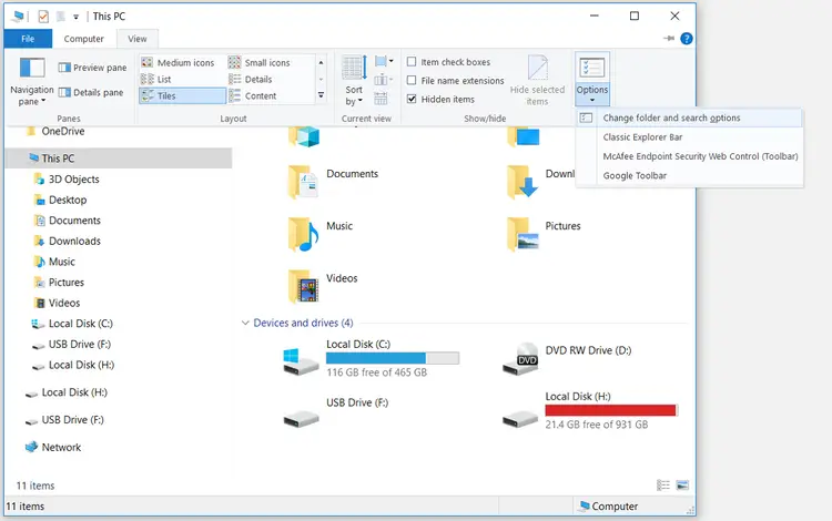 Thay đổi tùy chọn lưu file trên Windows 10
