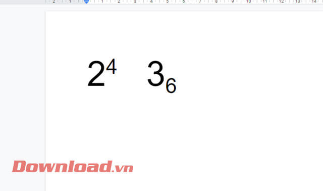 Soạn thảo số mũ trên Google Docs