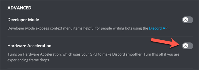Tắt tăng tốc phần cứng cho Discord