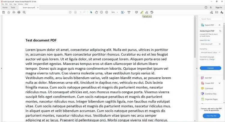 Tính năng Highlight text trong PDF