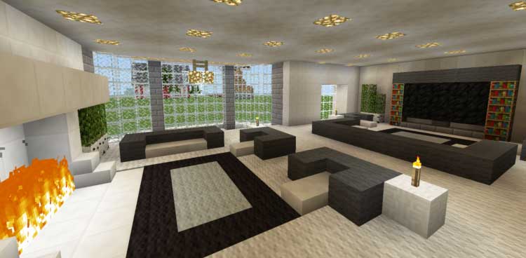 Bí quyết trang trí phòng khách hoàn hảo trong Minecraft - Download.vn