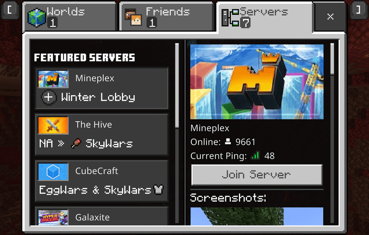Server Minecraft BE