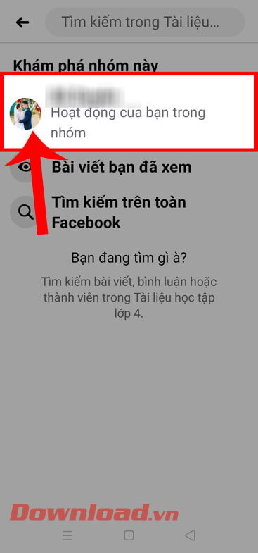 Nhấn vào tài khoản Facebook của mình 