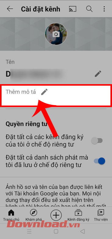 Chạm vào biểu tượng chiếc bút