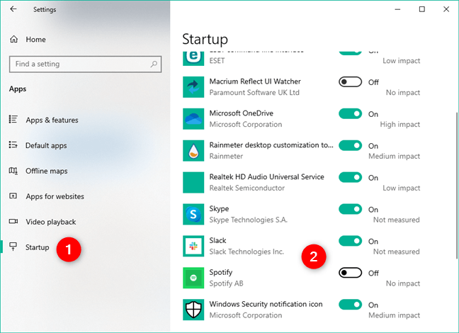 Bật ứng dụng bạn muốn khởi động với Windows 10