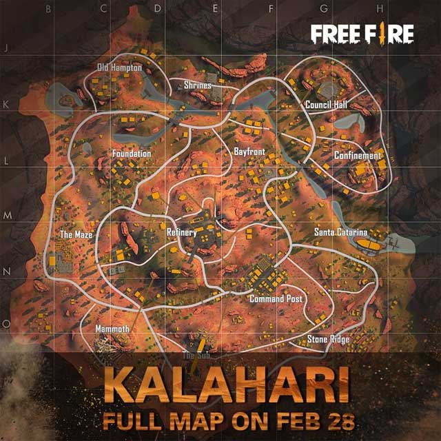 Bản đồ Kalahari trong Free Fire