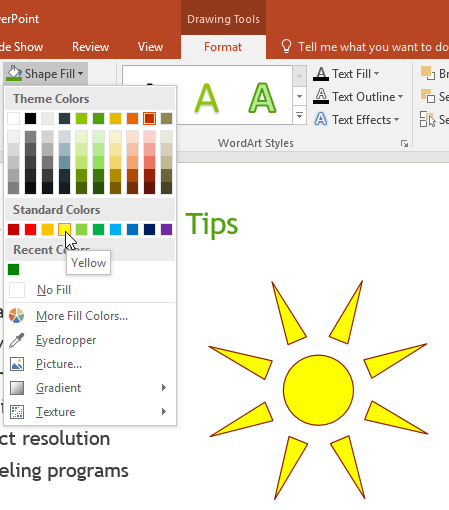 Thay đổi màu đường viền hình dạng trong PowerPoint