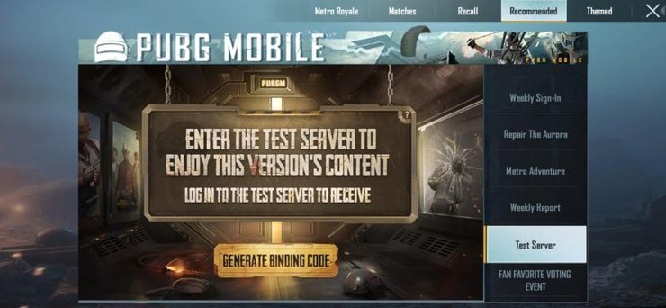 Mã PUBG Mobile Beta