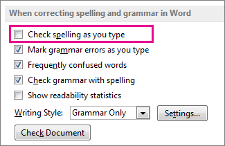 Microsoft Word kiểm tra chính tả theo dòng