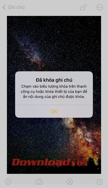 Đã đặt khóa thành công