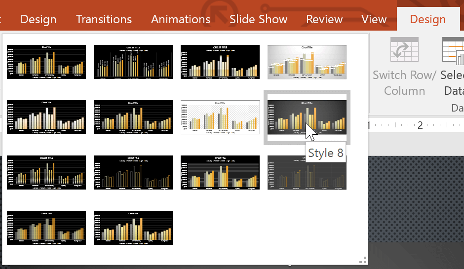 Biểu đồ mới trong PowerPoint