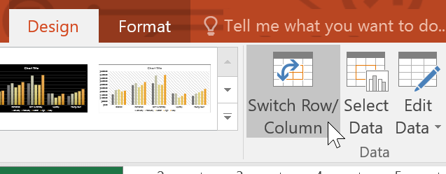 Chuyển hàng và cột trong PowerPoint