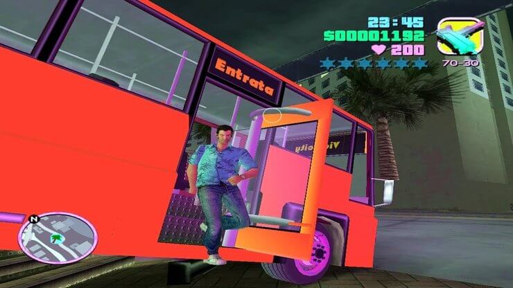 Driving a bus in GTA Vice City