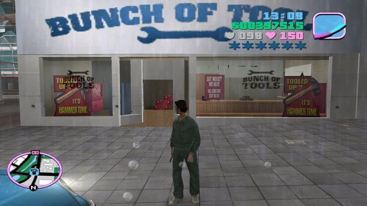 Stealing money from GTA Vice City store