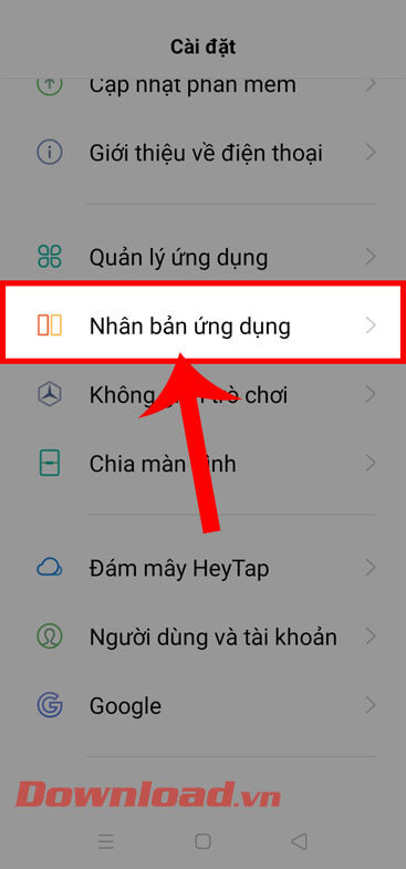 Nhấn vào mục Nhân bản 