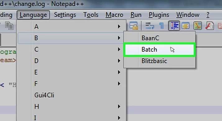 Chạy chương trình Batch trên Notepad++