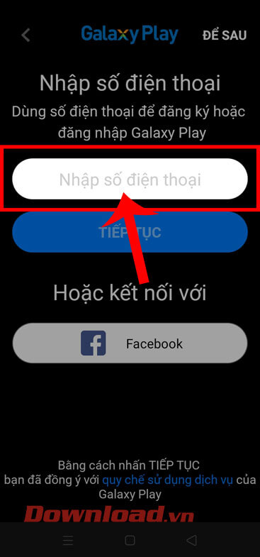 <p><strong>Bước 3:</strong> <strong>Nhập số điện thoại</strong> của mình, rồi chạm vào nút<strong> Tiếp