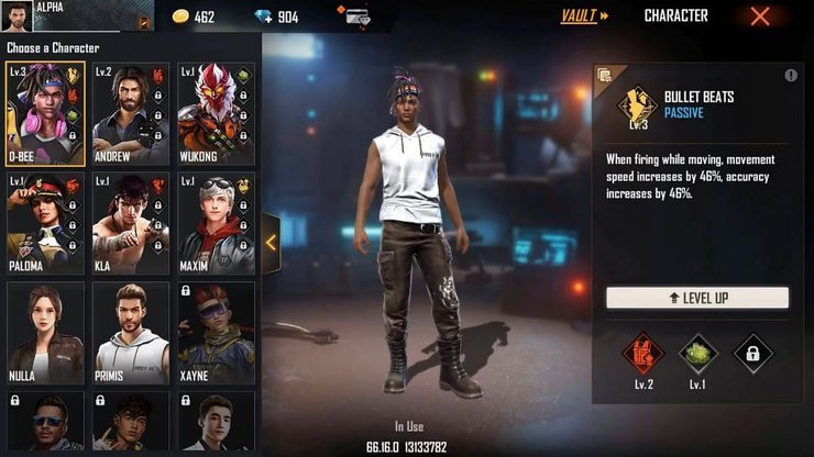D-Bee character skill in Garena Free Fire
