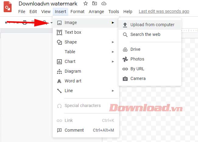 Cách chèn watermark vào Google Docs