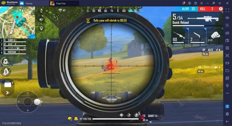 Dùng súng bắn tỉa trong Free Fire