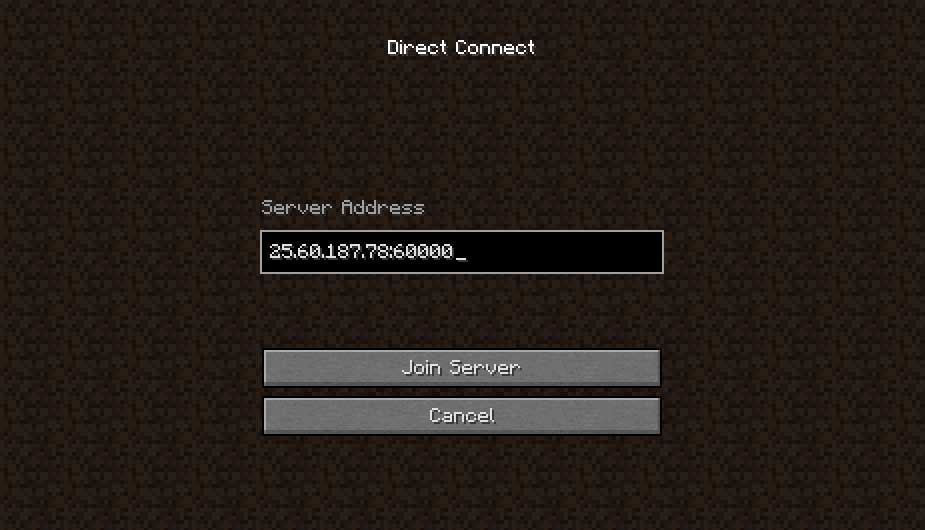 Direct connection to the server to play Minecraft