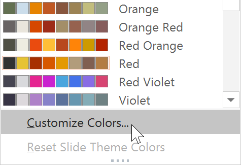 Bảng tùy biến màu trong PowerPoint