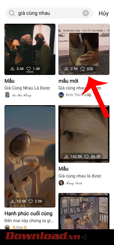 Chọn video mẫu Già cùng nhau