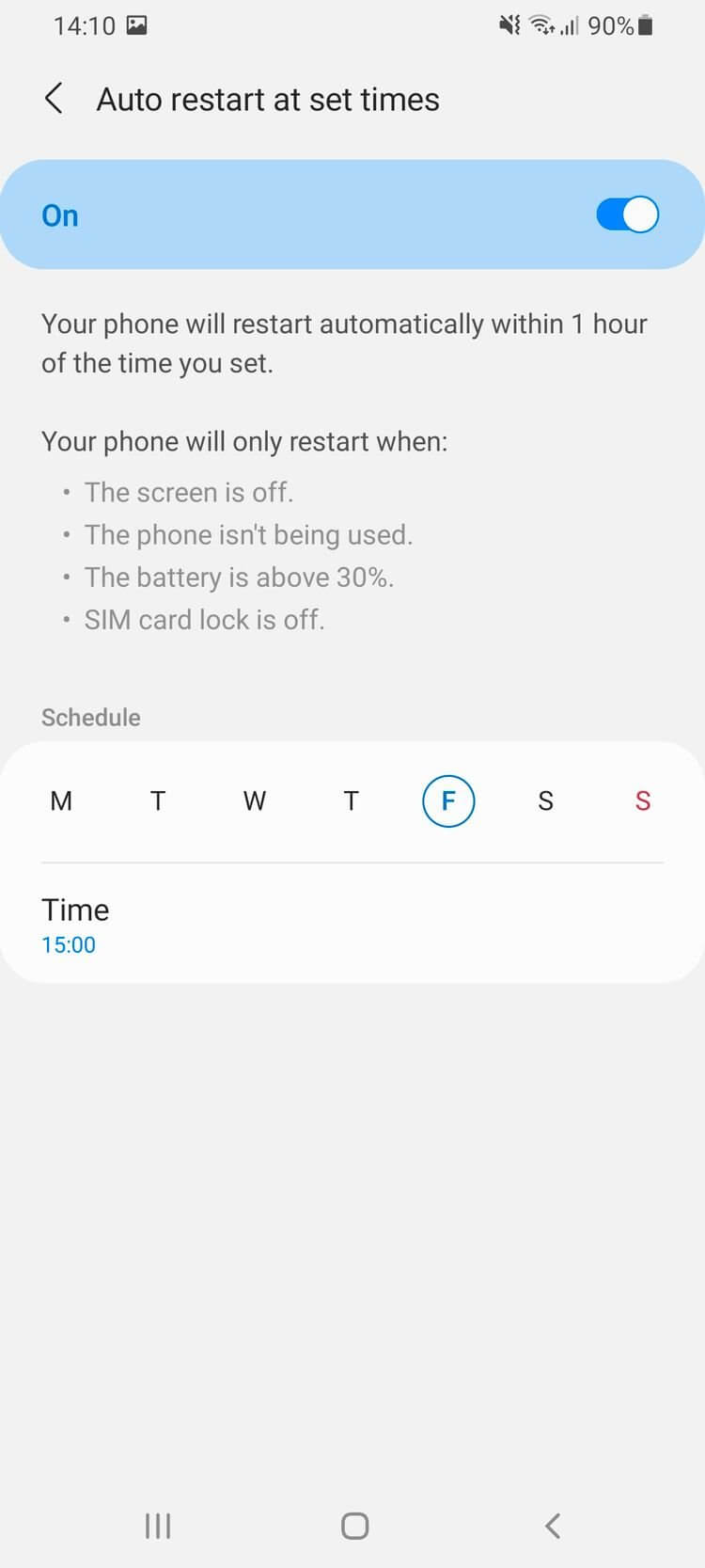 Đặt thời gian tự khởi động lại trên Android