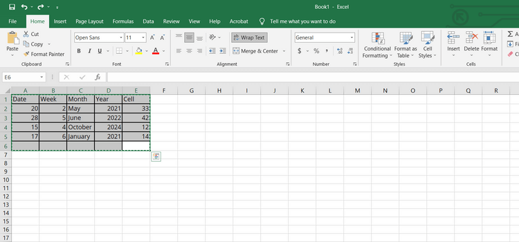 Bảng trên Excel