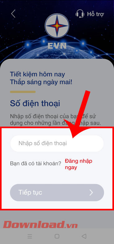 Nhập số điện thoại 