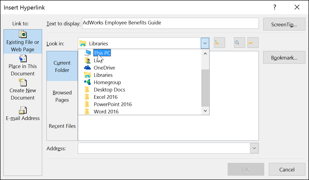 Duyệt file chèn link